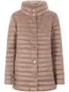 Herno A-shape Reversible Down Jacket In Ultralight Nylon In Beige