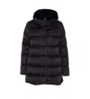 Herno A-shape Satin Down Jacket In Black
