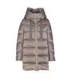 Herno A-shaped Down Jacket In High-density Satin In Gray