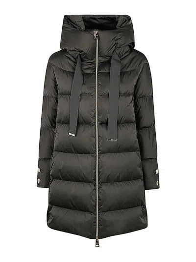 Herno A-shape Satin Down Jacket With Hood In Gray