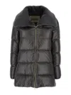 Herno Women Grey Ultralight Nylon And Lady Alternative Fur A-shape In Black