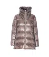Herno A-shape Long Down Jacket With High Neck In Gray