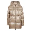 Herno A-shape Zip-up Hooded Puffer Jacket In Tortora