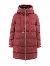 Herno A-shaped Down Jacket In High-density Satin In Burgundy