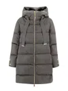 Herno A-shaped Down Jacket In High-density Satin In Gray