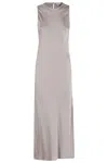 Herno Resort Dress In Satin Effect In Chantilly
