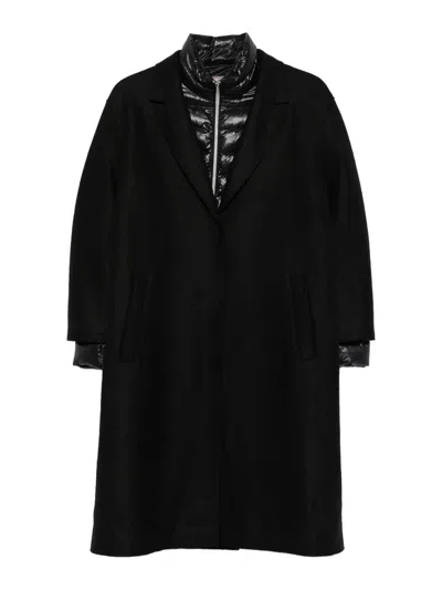 Herno Padded Long Coat In Black