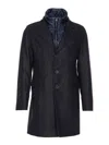 Herno Blue Navy Single Breasted Coat In Blue