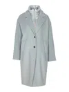 Herno Velour Wool Cloth And Nylon Ultralight Coat In Blue