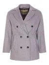 Herno Double-breasted Wool Coat In Grey