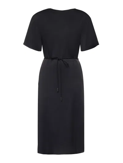 Herno Acetate And Viscose Dress In Black