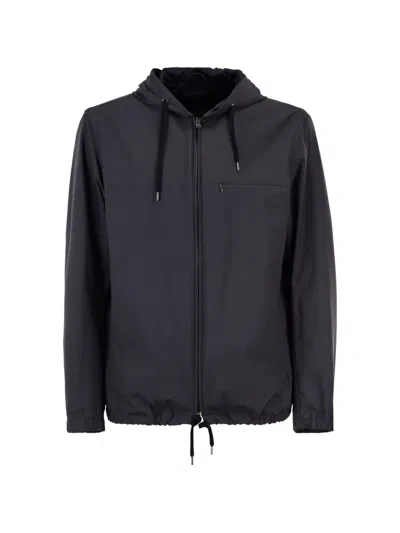Herno Adjustable-hood Jacket In Blue