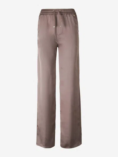 Herno Adjustable Satin Pants In Burgundy