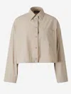 Herno Cropped Button-up Shirt In Beige