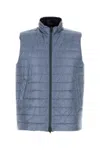 Herno Reversible Padded Quilted Nylon Jacket With Pockets In Azzurro