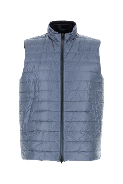 HERNO AIR FORCE BLUE NYLON REVERSIBLE JACKET