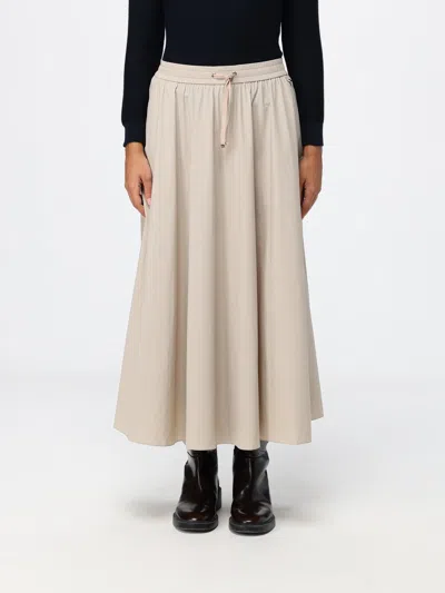 Herno A-line Midi Jersey Skirt With High Elasticated Waist In Neutral
