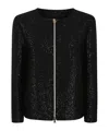 Herno Allover Sequin Embellished Short Jacket In Black