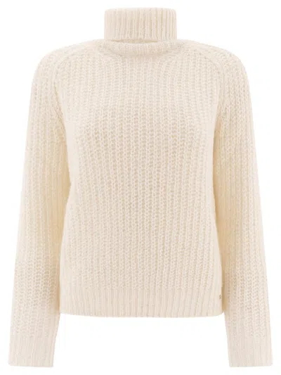 Herno Chunky Knit Turtleneck Sweater In White