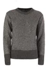 Herno Women Alpaca And Wool Crewneck Sweater In Gray