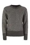 Herno Alpaca And Wool Crewneck Sweater In Gray