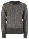 Herno Alpaca And Wool Crewneck Sweater In Gray