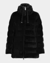 Herno Alternative Fur A-shape Down Jacket In Black