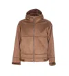 Herno Hooded Jacket With Front Pockets And Sleeves In Brown