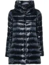 Herno Women Ameli Midi Down Jacket In Blue
