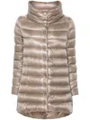 Herno Amelia Quilted Stand-up Collar Down Jacket In Gray