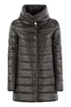 Herno Quilted Down Jacket Amelia In Elephant