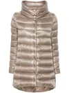 Herno Womans Amelia Taupe Colored Nylon Down Jacket