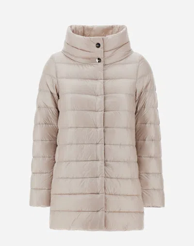 Herno "amelia" Quilted Down Jacket With Crater Collar In Chantilly