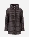 Herno Amelia Quilted Nylon Down Jacket In Dark Chocolate