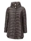 Herno Amelia Funnel-neck Padded Coat In Brown