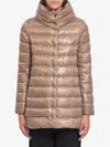 Herno Womans Amelia Taupe Colored Nylon Down Jacket In Brown