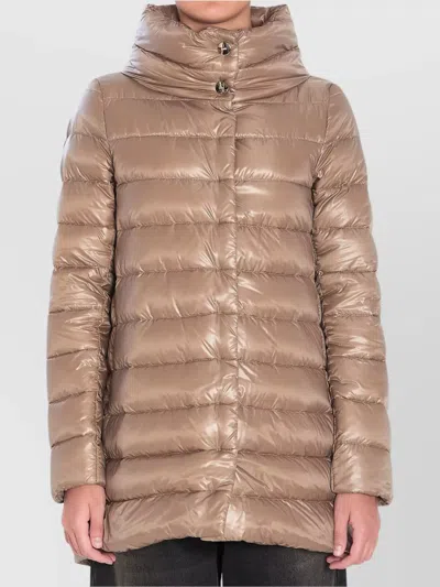 Herno Amelia Light Puffer Jacket In Brown