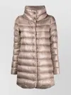 Herno Light Brown Amelia Midi Down Jacket In Metallic