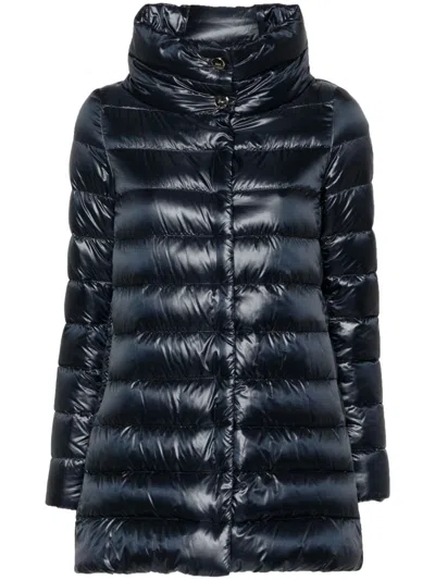 Herno Amelia Midi Down Jacket In Blue