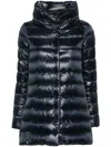 Herno Amelia Midi Down Jacket In Blue