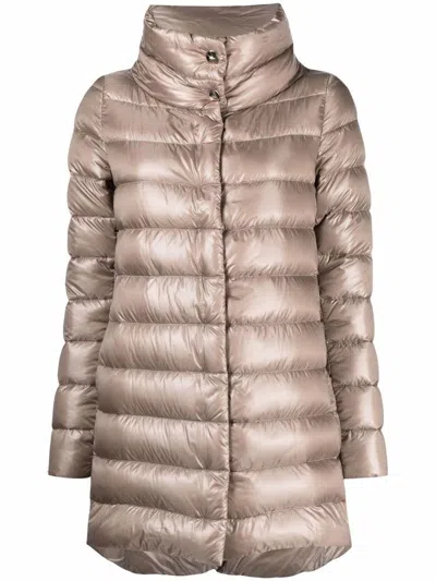 Herno Amelia Midi Down Jacket In Dove Grey