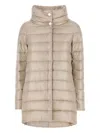 Herno Amelia Midi Down Jacket In Brown
