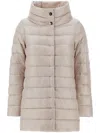 Herno Amelia Polyamide Horizontal Padding Down Jacket In Neutral