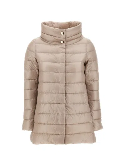 Herno Amelia Quilted Down Coat In Neutral