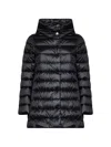 Herno Sofia Glossy High Collar Down Jacket In Black