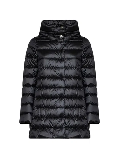 HERNO AMELIA QUILTED FUNNEL-NECK COAT