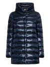 Herno Hooded Quilted Nylon Down Jacket In Blue
