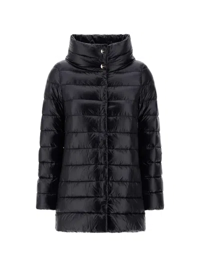 Herno Amelia Quilted High-neck Down Jacket In Black