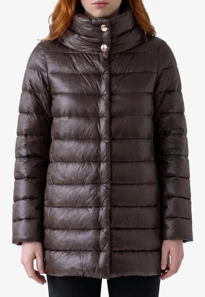 Herno Amelia Quilted Nylon Parka In Brown