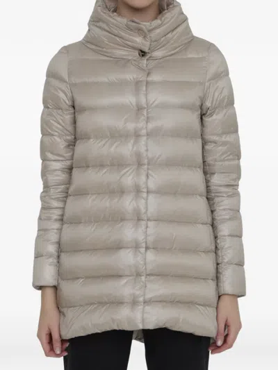 Herno Amelia Quilted Puffer Jacket In Brown